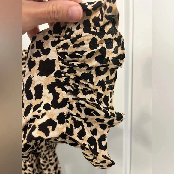 ASOS Design Leopard Button Down Tiered Smock Maxi Dress, Size 4 NWT - Picture 6 of 12